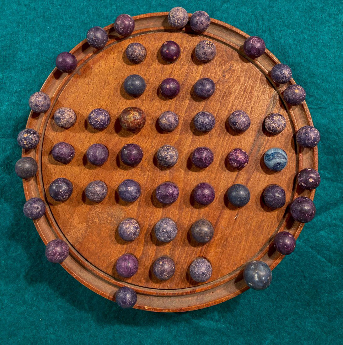 Collection of Marbles - 52 Clay Violets: Appear to be clayBoard not included