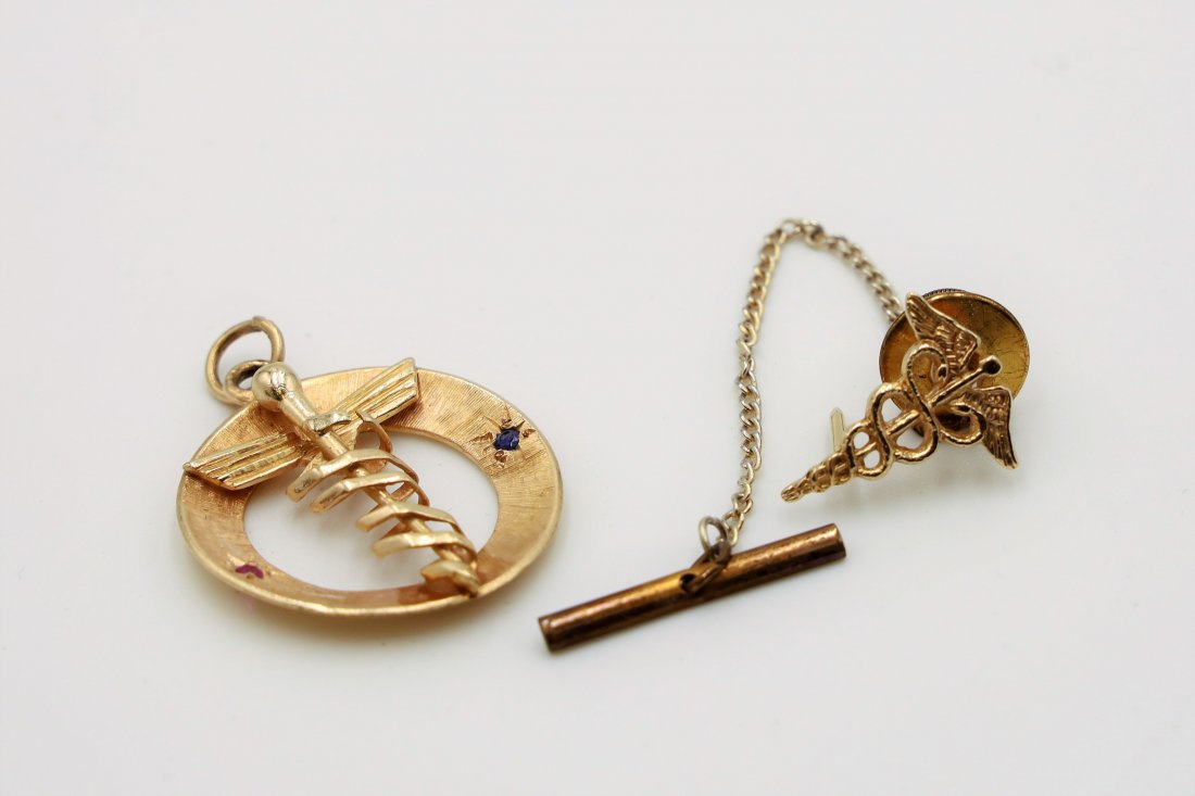 14K Medical Pendant & 14K Medical Pin (1 of 3)