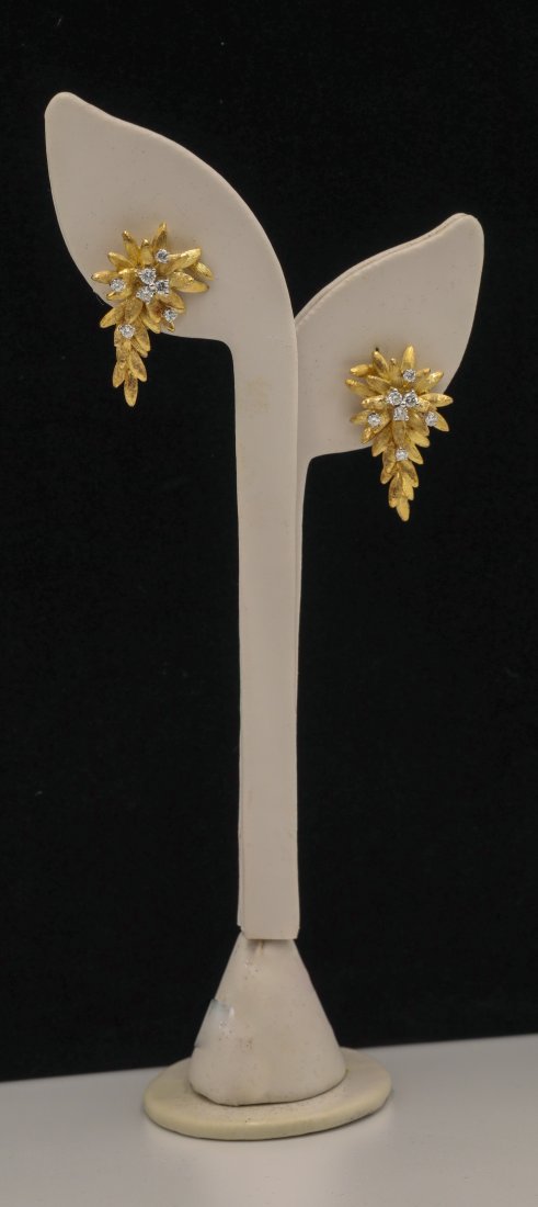 Vintage 18k  Diamond Spray Movable Earrings (1 of 5)