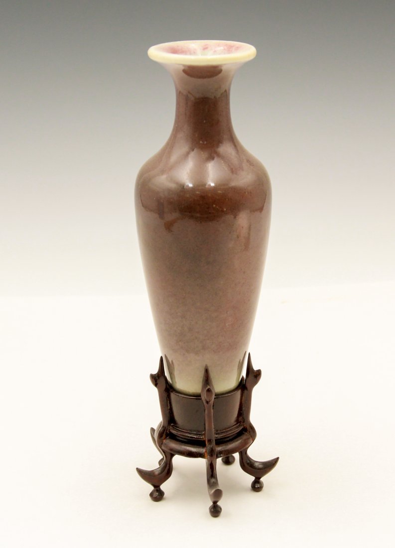 Chinese Peach Bloom Vase with Stand (1 of 6)