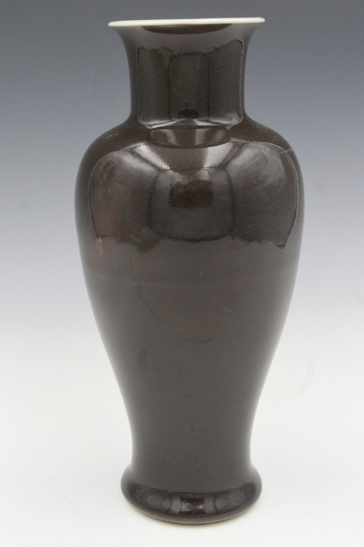 Fine Quality Chocolate Brown Chinese Vase (1 of 3)