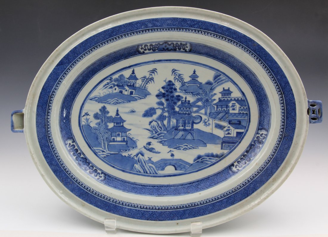 Rare over 15" W  Large Antique Chinese Export Nanking Platter (1 of 3)