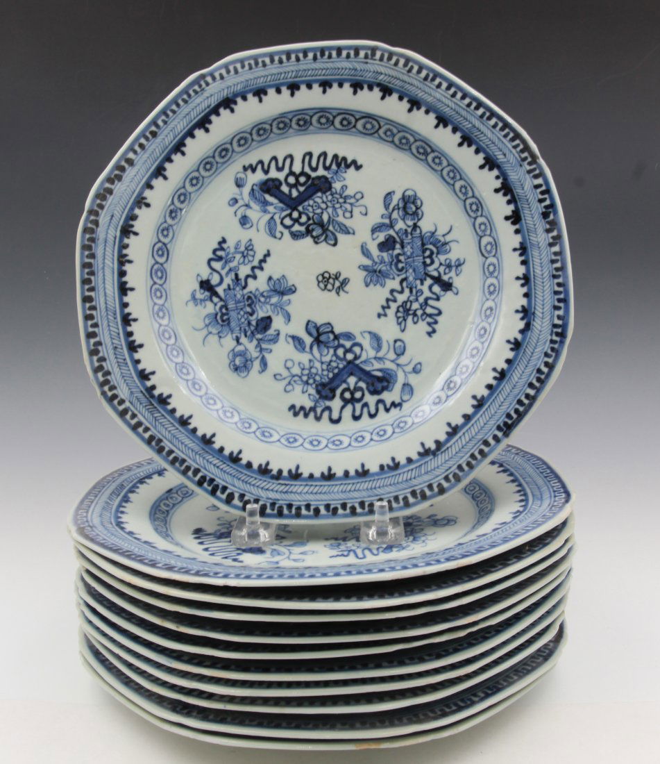 Twelve 18th Century Chinese Dishes ( Old Christies Label ) (1 of 20)