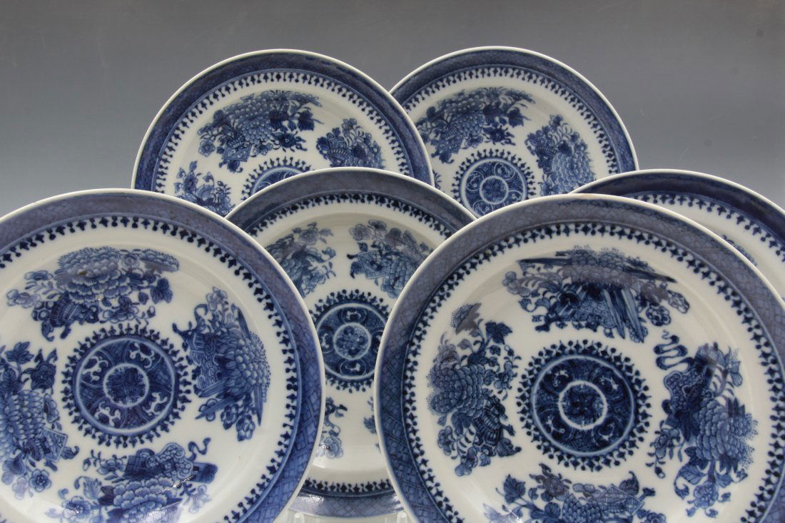 Six Circa 1790's  Chinese Fitzhugh Antique Bowls (1 of 9)