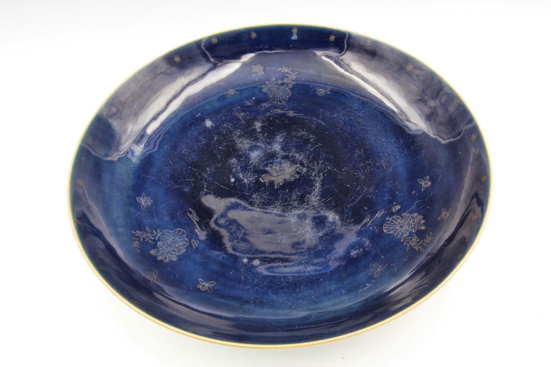 Rare Large Kang Hsi Charger Cobalt blue (1 of 4)