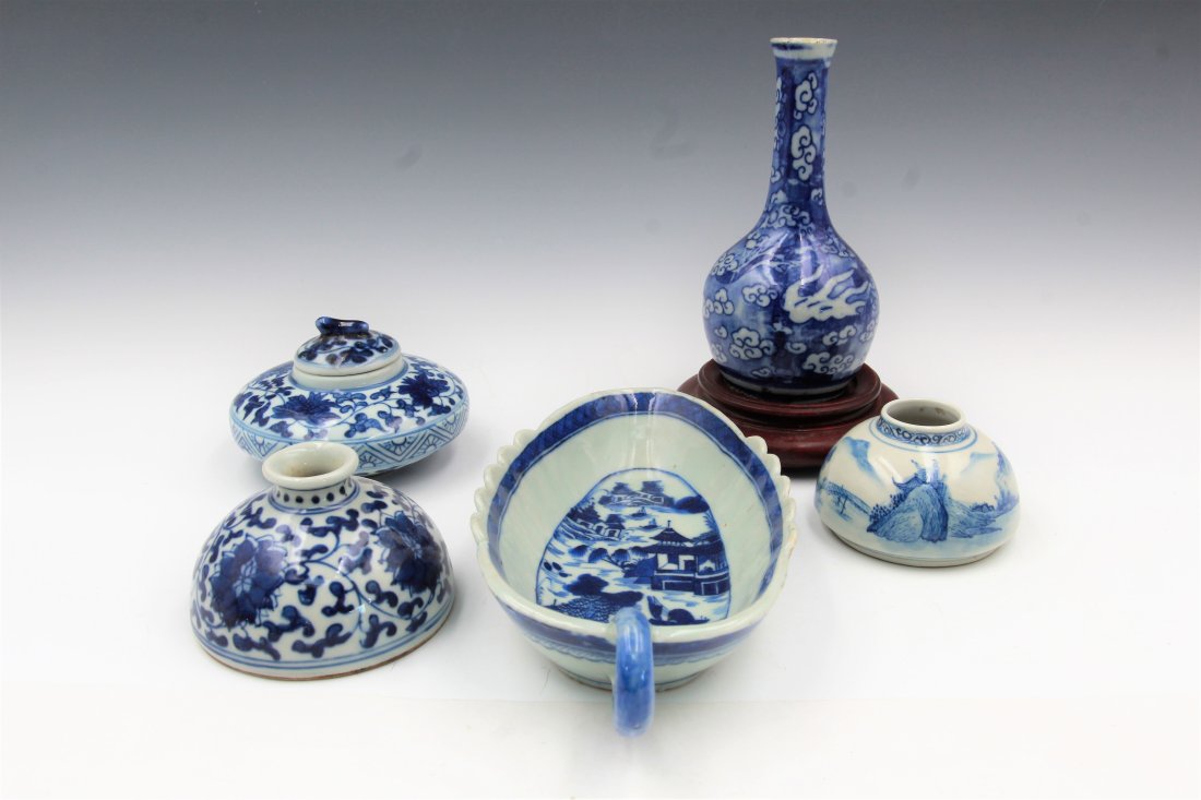 Chinese Blue & White Porcelain Collection with Character Markings (1 of 2)