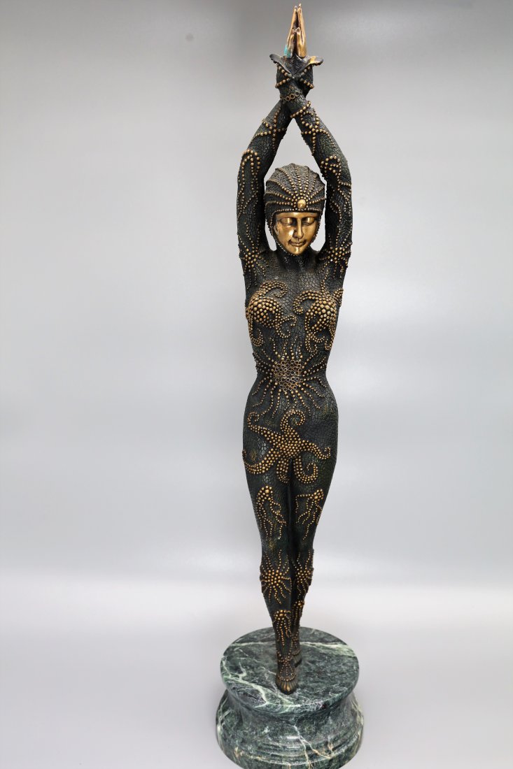 Exquisite "Starfish Dancer" Rendition of  Demetre H. Chiparus Bronze  Sculpture (1 of 9)