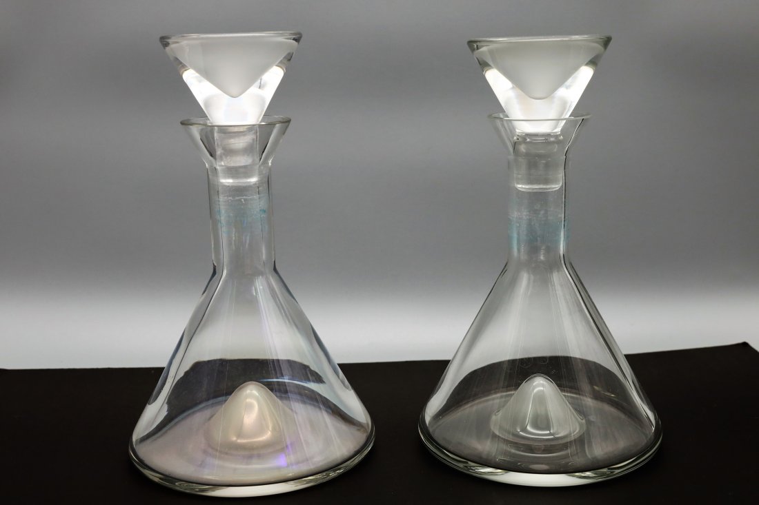 Vintage Pair of Baldwin Guggisberg Designed Rosenthal Crystal Decanter (1 of 3)