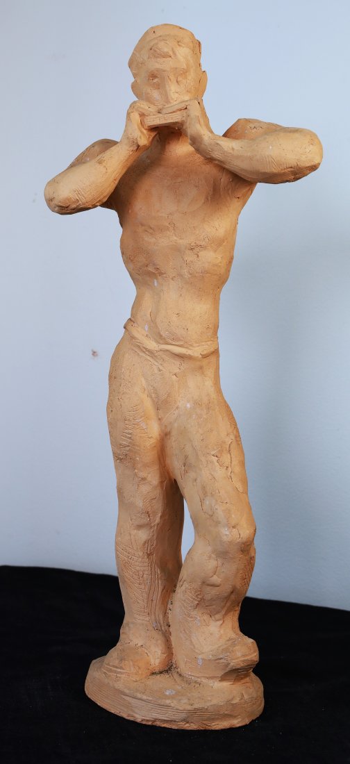 Louis Slobodkin -Mid Century  Sailor with Harmonica Signed Sculpture (1 of 8)