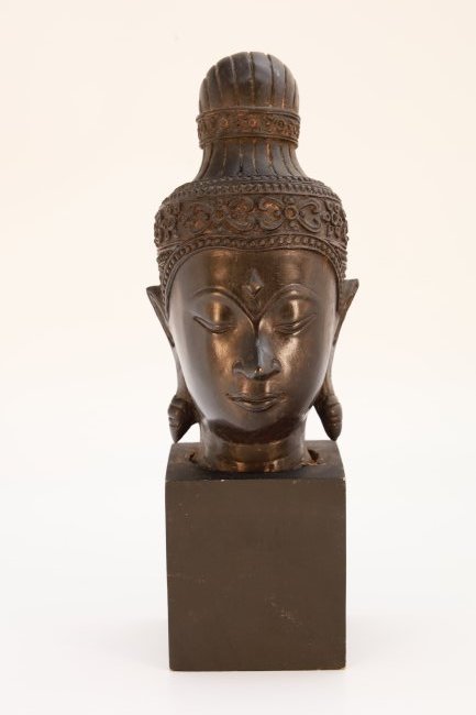 Antique Bronze Thai  Buddha Head (1 of 8)