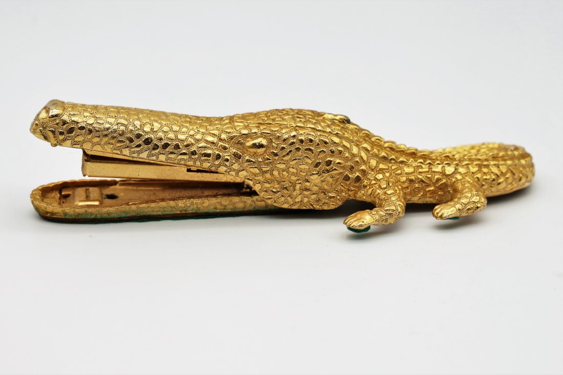Rare Kenneth Jay Lane Alligator desk Top Stapler (1 of 8)
