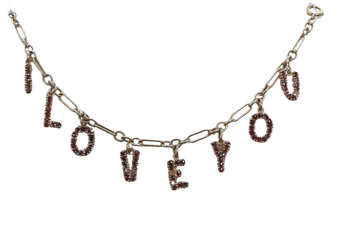 Vintage 14K Yellow gold and Rubies Bracelet Custom made-.I LOVE YOU- Great Gift! (1 of 3)