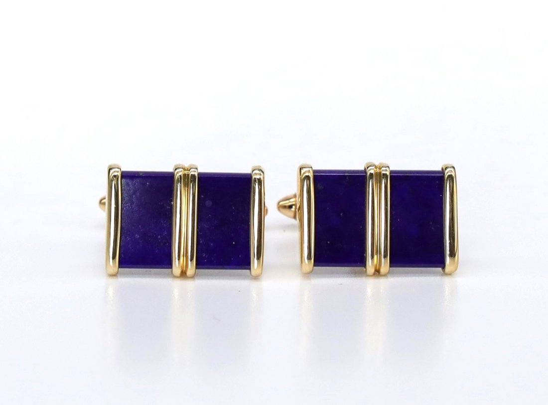 14K Yellow Gold and Lapis Cufflinks (1 of 7)
