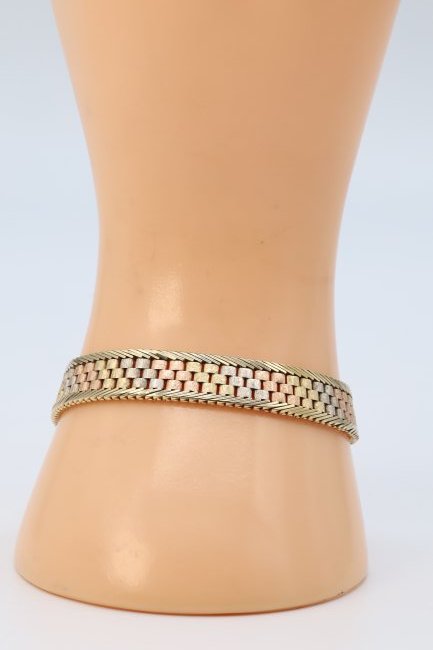 Vintage 14K Tri Color Gold Bracelet- 23.3 GRAMS (1 of 6)