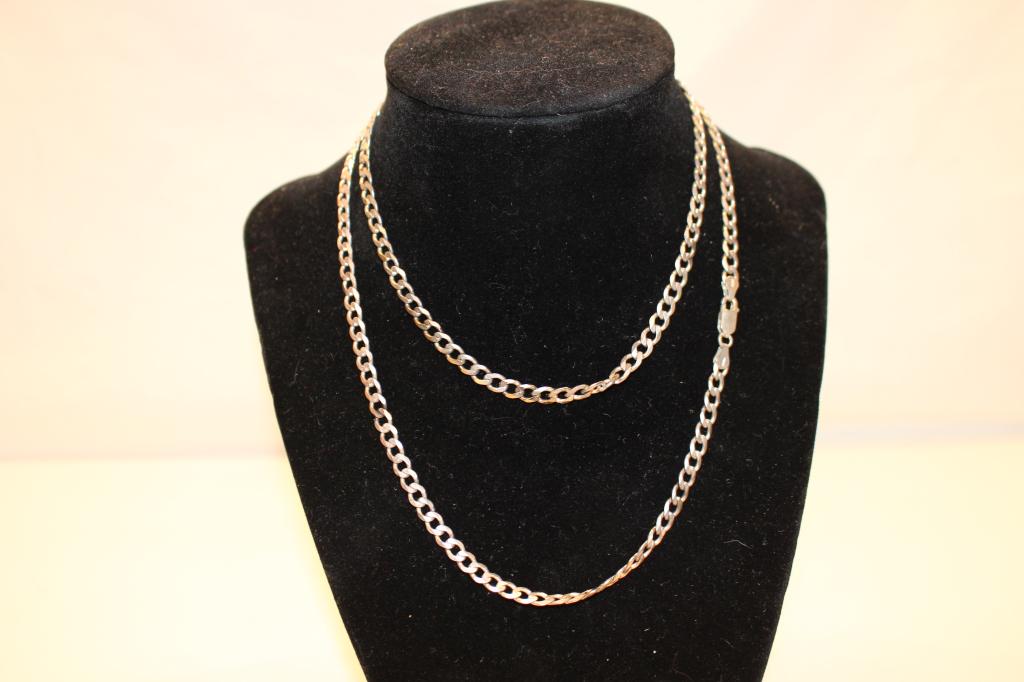 LONG STERLING LINK NECKLACE AND ANOTHER STERLING (1 of 2)