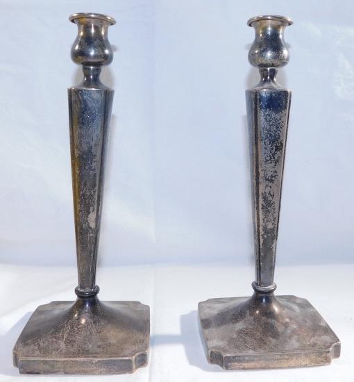 PAIR OF VINTAGE STERLING CANDLE STICKS (1 of 2)