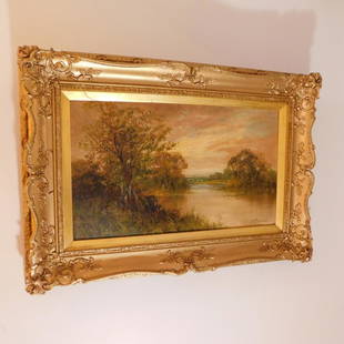 FRANCIS E. JAMISON/GRAHM WILLIAMS 1895-1950: Francis E. Jamison/ Graham Williams (1895-1950), THIS ARTIST painted under many pseudos, to sell more paintings , this one is in original frame, signed lower right, measures 19" X 11" plus frame, from