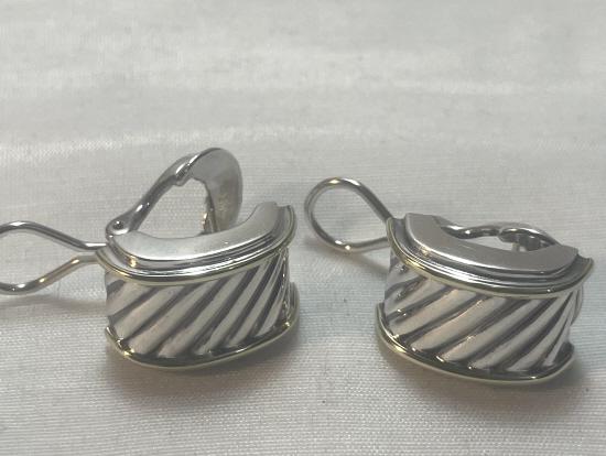 DAVID YURMAN HEAVY 14KT Y.G. & 925 SHRIMP EARRINGS (1 of 2)