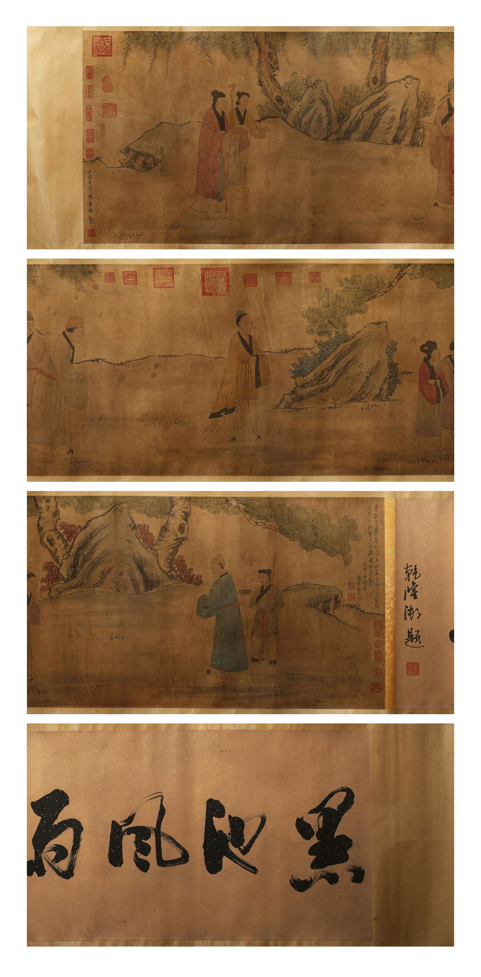 A FIGURE HAND SCROLL ZHAO MENGFU MARK: L:462cm W:62cm
