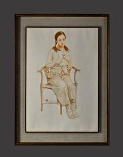 WANG YIDONG - CHARACTER OIL PAINTING FRAME: W:58cm,L:88cm