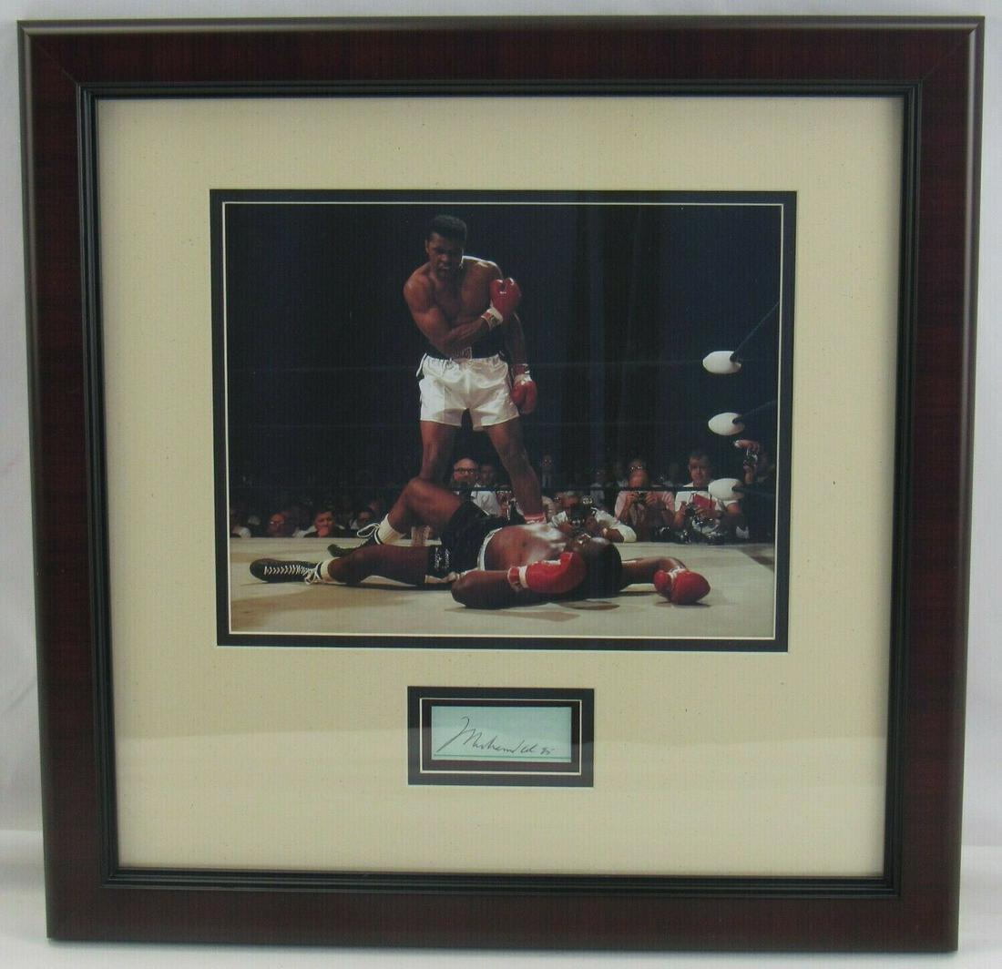 Muhammad Ali Signed Framed Cut Signature w/ 8x10 Sonny (1 of 2)