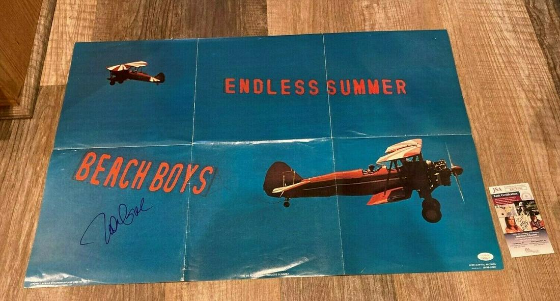 Mike Love of The Beach Boys signed Endless Summer Poster JSA COA: Mike Love of The Beach Boys signed Endless Summer 20x30 Poster JSA COA poster has some folds in it
