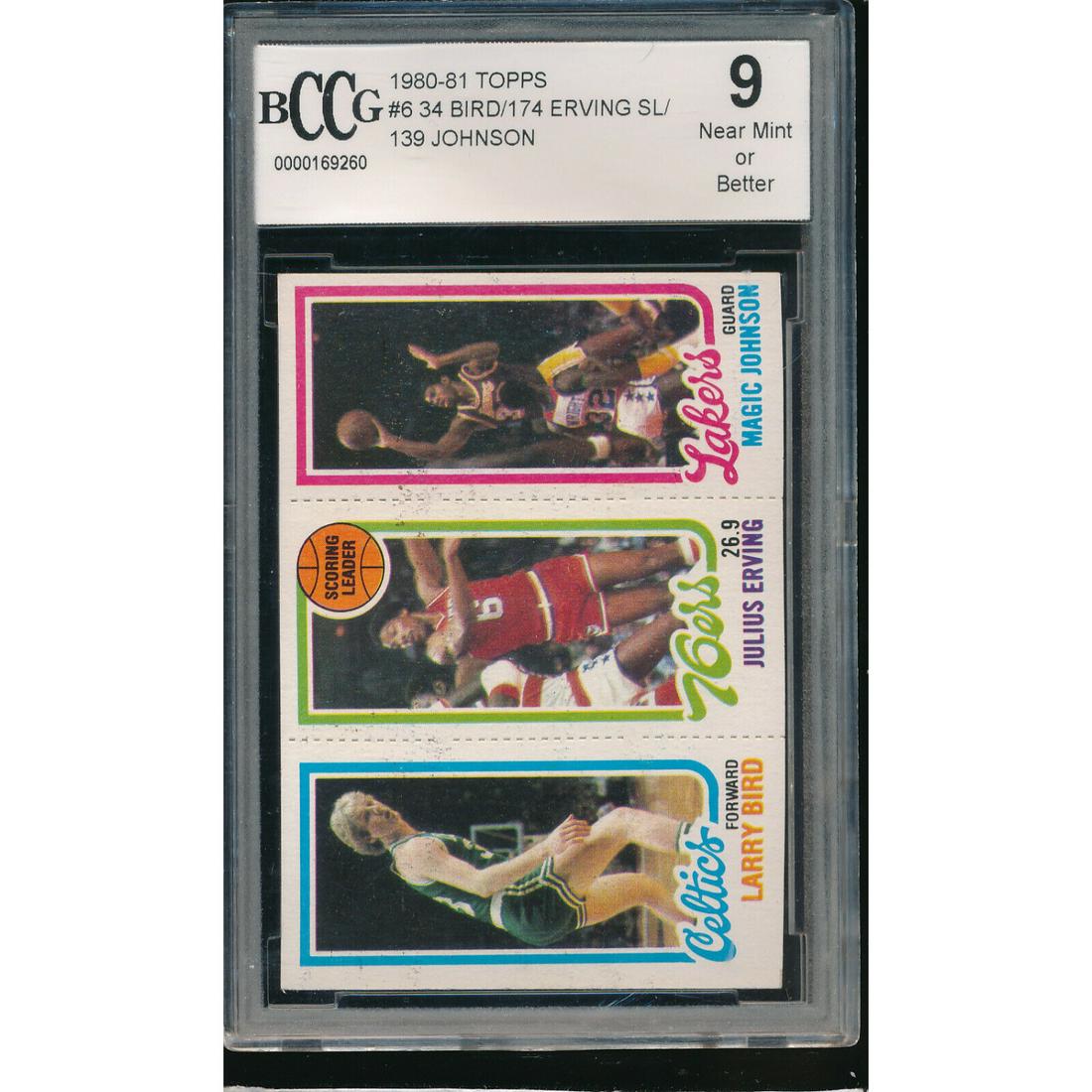 1980 Topps Larry Bird Magic Johnson Julius Erving BCCG 9 (1 of 2)