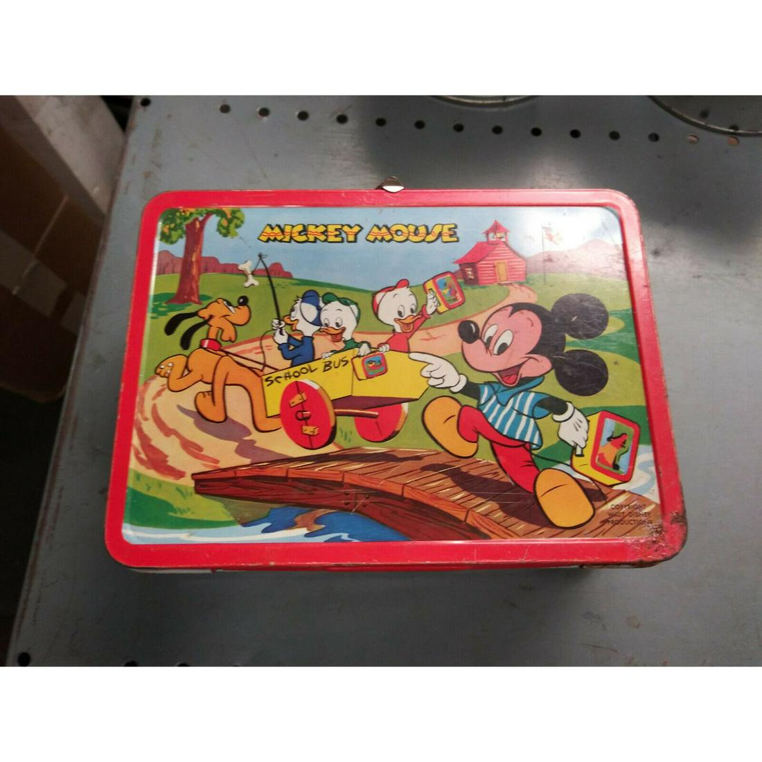 Vintage Disney 1954 Adco Mickey Mouse lunchbox Donald Duck Rare. (1 of 8)
