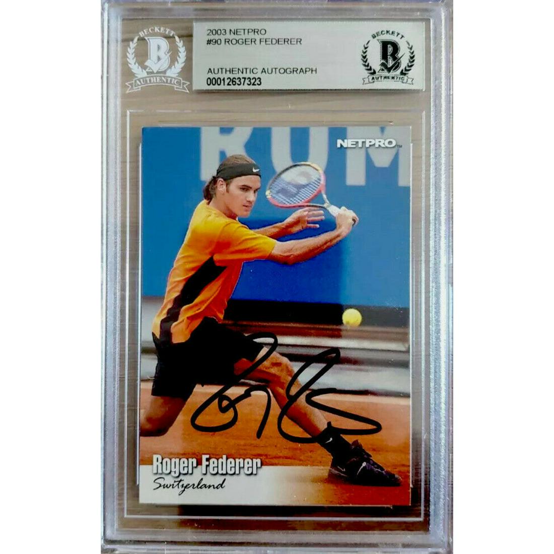 Roger Federer 2003 Netpro Signed RC Rookie Card Beckett Slabbed (1 of 1)