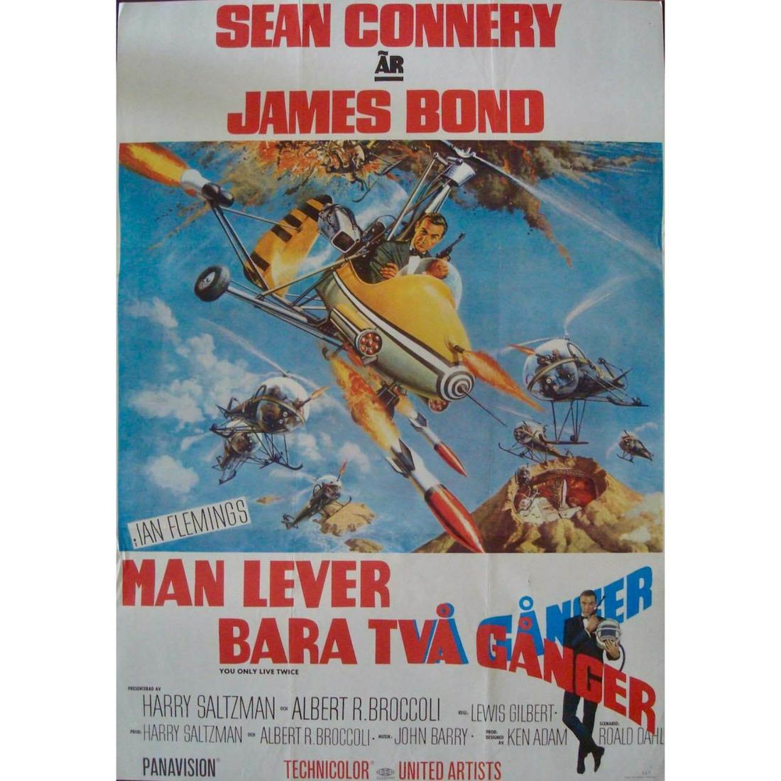 JAMES BOND YOU ONLY LIVE TWICE Swedish movie poster SEAN CONNERY 1967 VERY RARE original 27.5x40.5 (1 of 1)