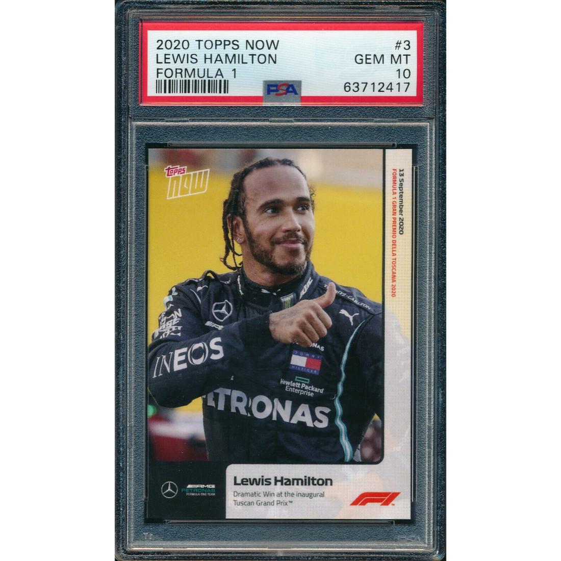2020 Topps Now Formula 1 #3 Lewis Hamilton PSA 10 (1 of 1)