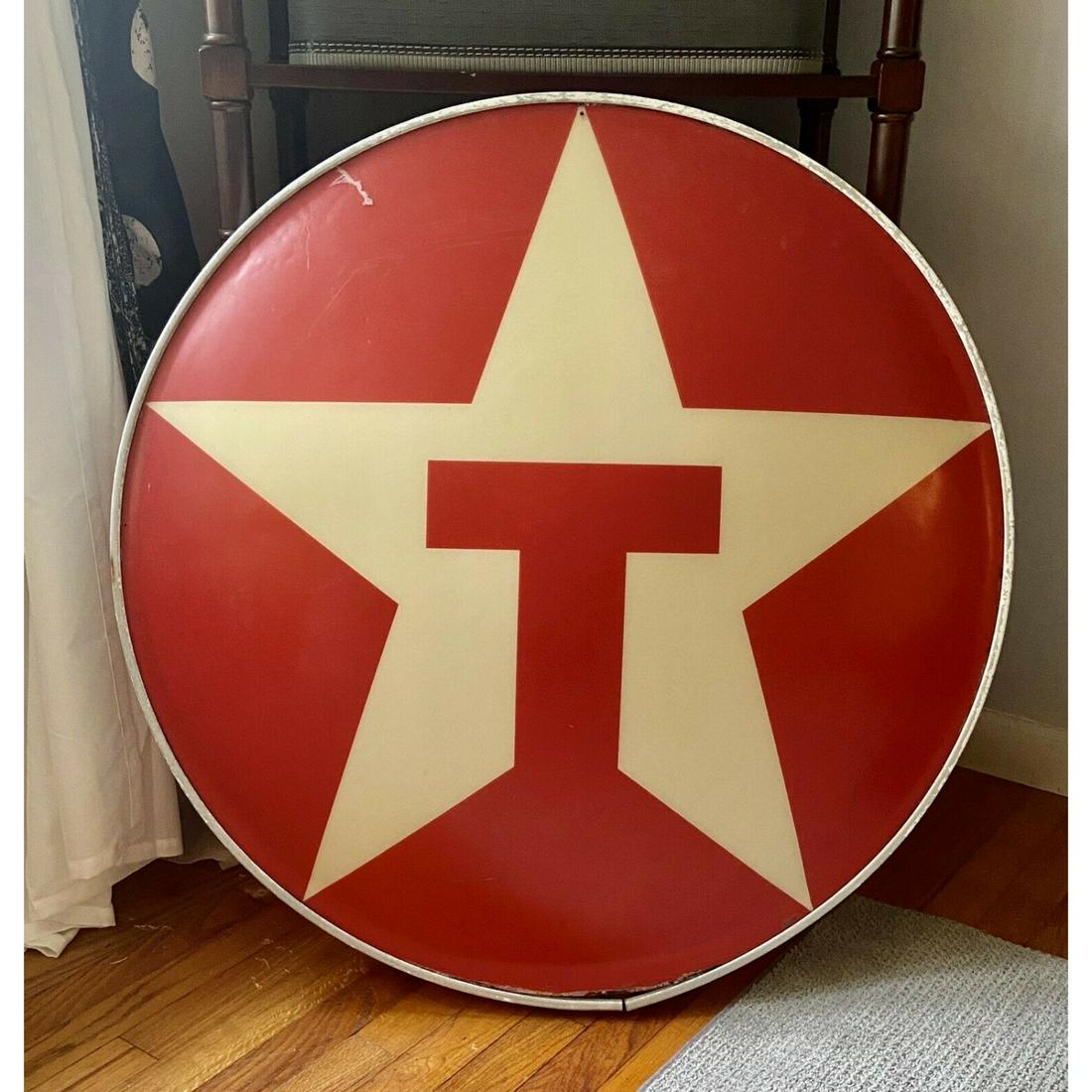 rare vintage original texaco gasoline petroleum fiberglass sign 34â€ Round (1 of 1)