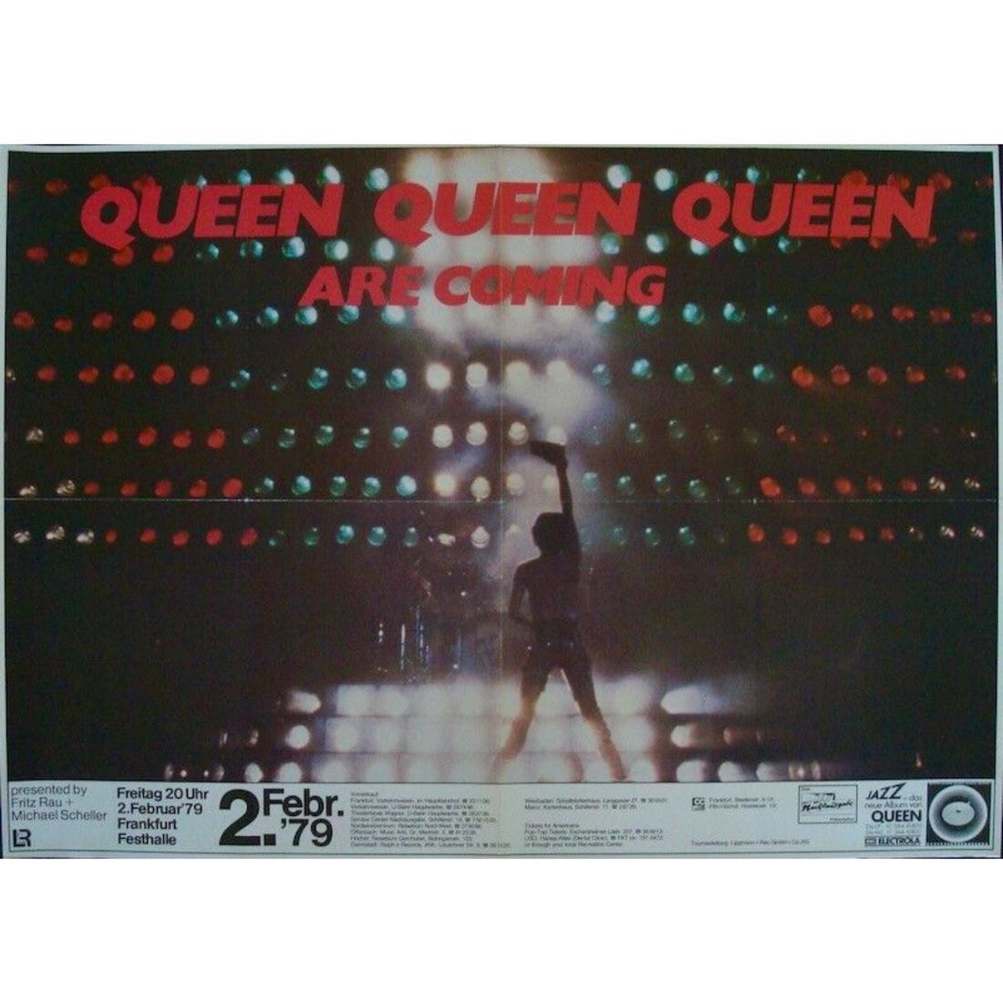 QUEEN 1979 German A1 concert poster FREDDIE MERCURY NM ORIGINAL  : 23.3x33.5 (1 of 1)