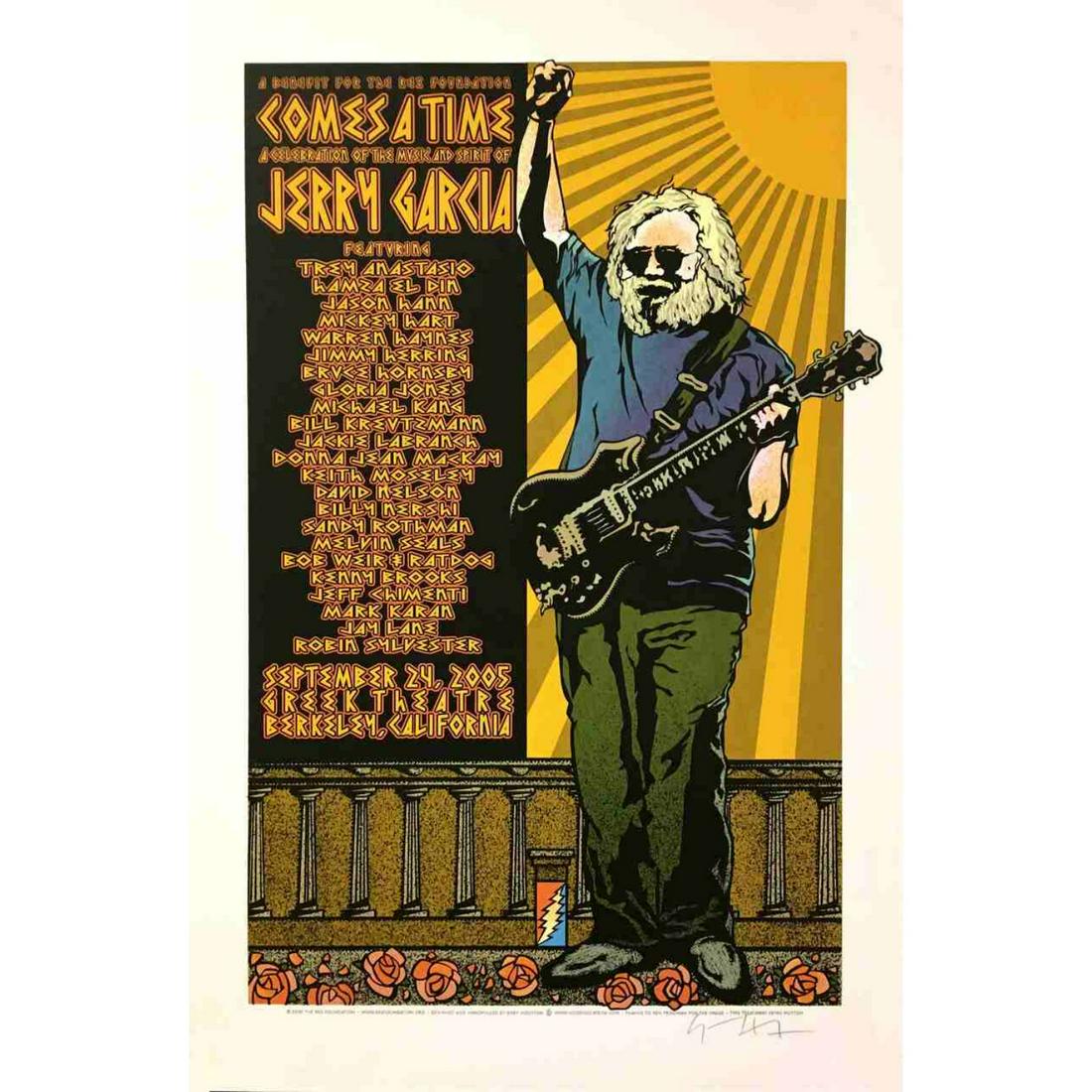 JERRY GARCIA POSTER,TREY ANASTASIO,BOB WEIR HANDSIGNED GARY HOUSTON RARE 11 X 26': JERRY GARCIA POSTER,TREY ANASTASIO,BOB WEIR HANDSIGNED GARY HOUSTON RARE 11 X 26'