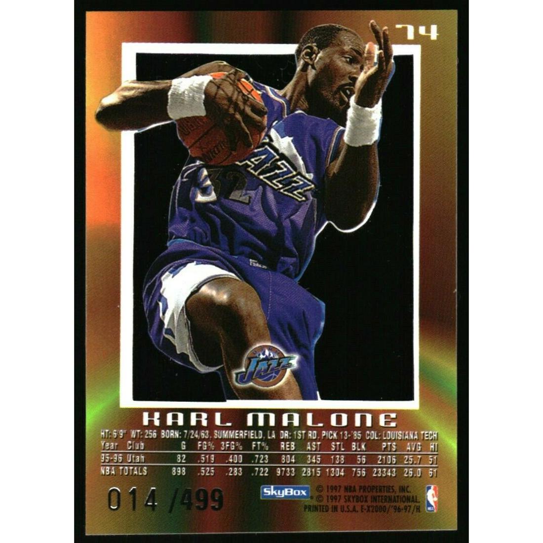 1996-97 E-X2000 Essential Credentials #74 Karl Malone /499 (1 of 2)