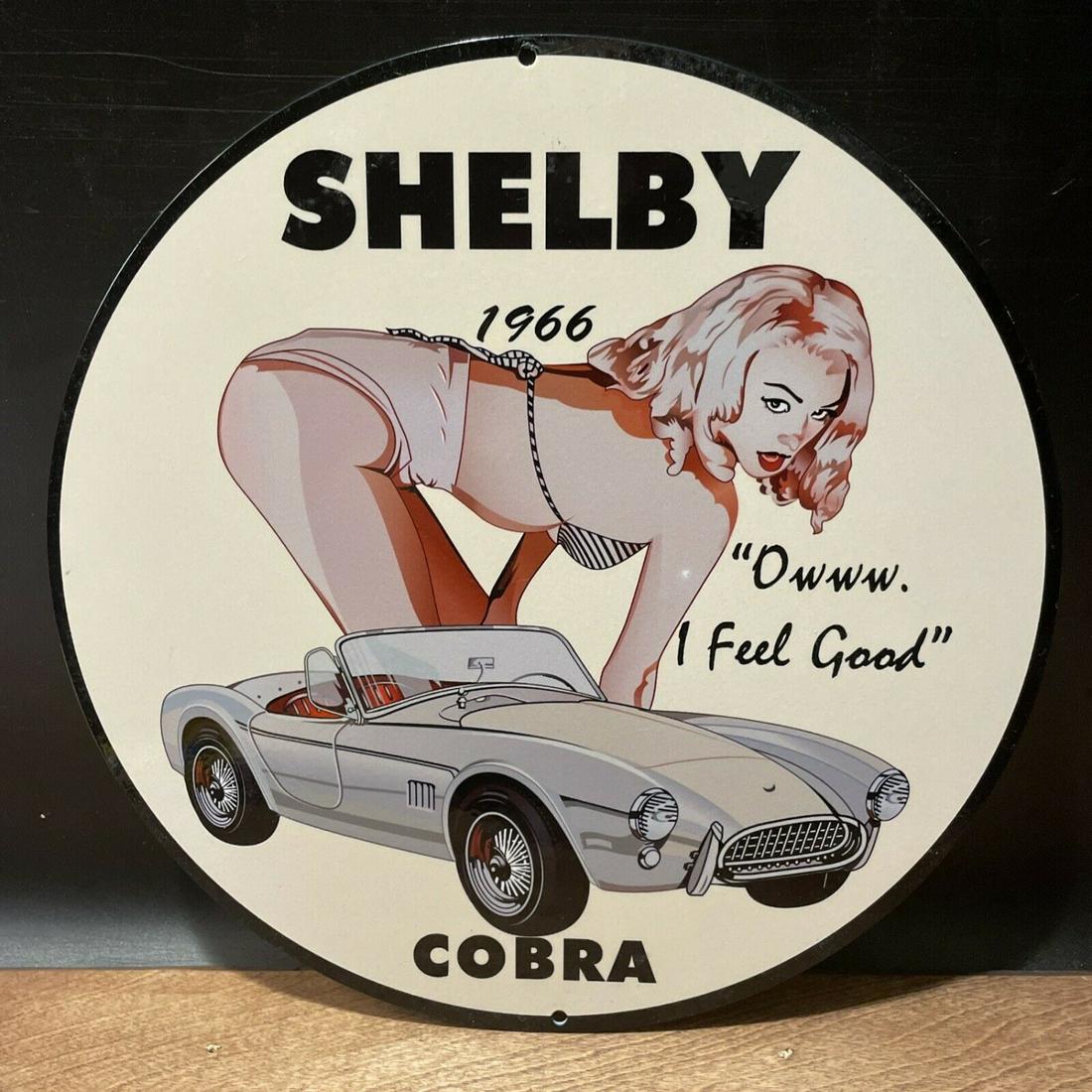 1966 VINTAGE "FORD SHELBY" COBRA 12 INCH PORCELAIN DEALER SIGN. (1 of 1)