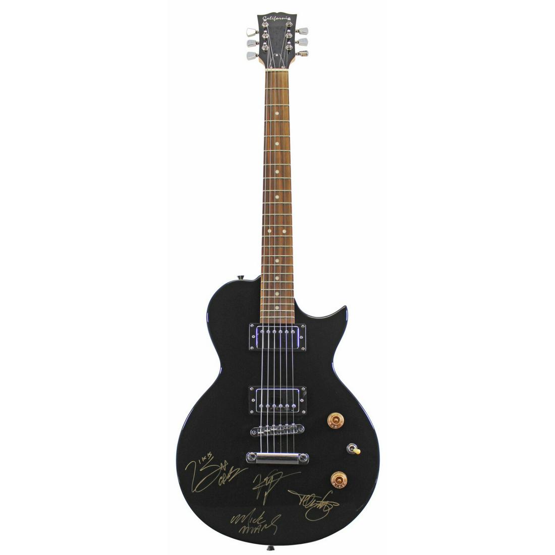 Motley Crue (4) Sixx, Lee, Neil & Mars Signed Black Electric Guitar PSA (1 of 1)