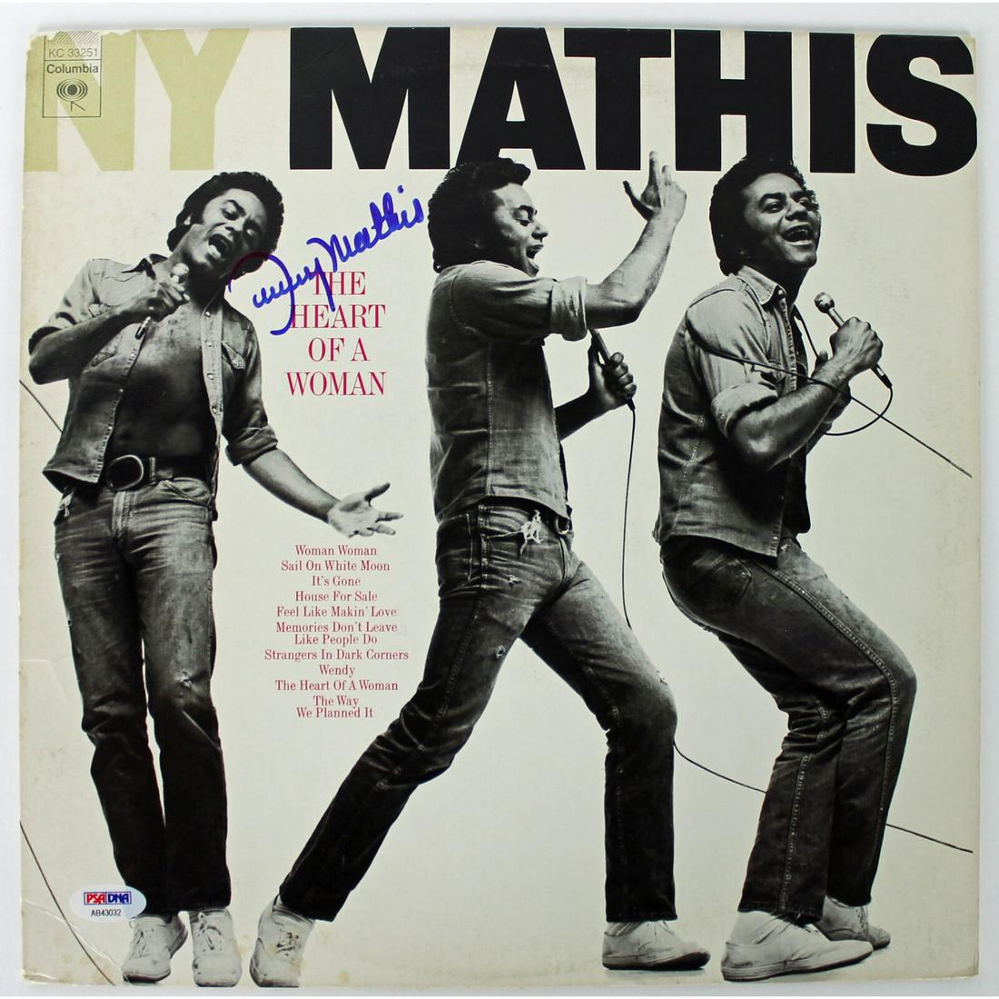 Johnny Mathis Authentic Signed The Heart Of Woman Album Cover PSA/DNA (1 of 1)