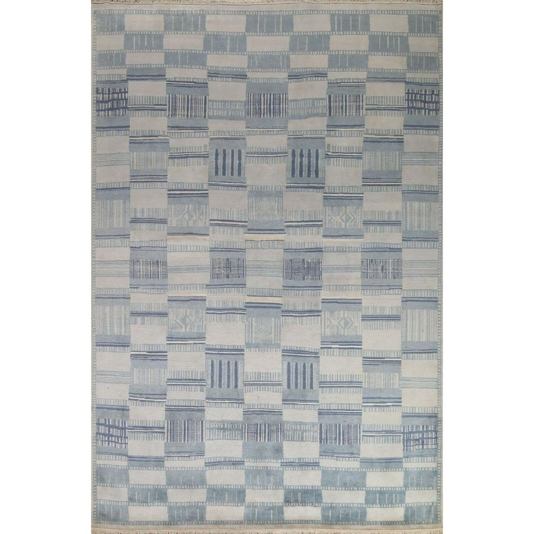 Memorial Sale! Geometric Indian Gabbeh 8x10 Area Rug Hand-knotted Wool Carpet (1 of 1)