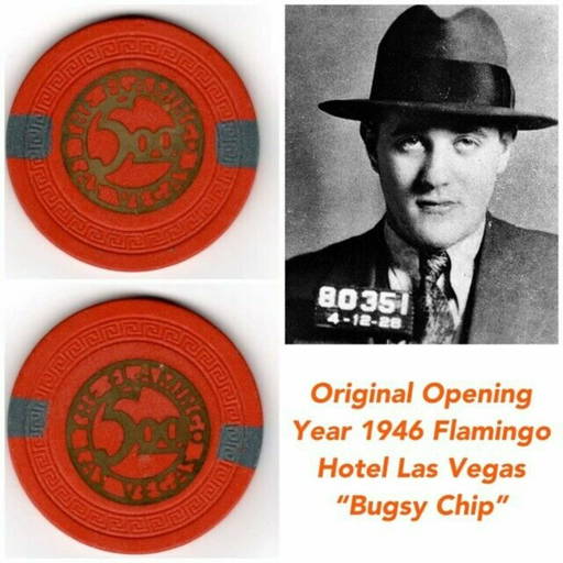 Flamingo Hotel Las Vegas Original 1946 5 Poker Chip Bugsy Siegel