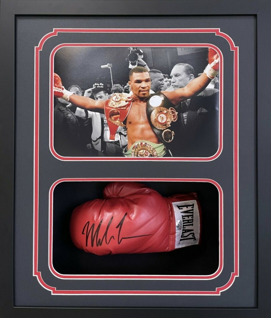 Mike Tyson Signed and Framed Boxing Glove Display: Mike Tyson Signed and Framed Boxing Glove Display