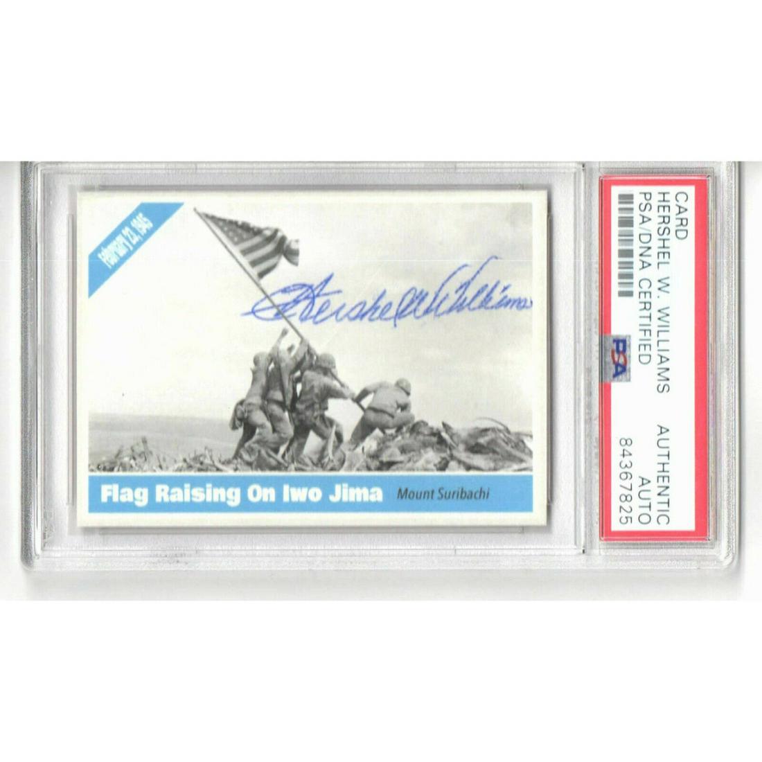 HERSHEL WOODY WILLIAMS SIGNED AUTO SLABBED WW2 IWO JIMA CUSTOM CARD PSA DNA 3: HERSHEL WOODY WILLIAMS SIGNED AUTO SLABBED WW2 IWO JIMA CUSTOM CARD PSA DNA 3