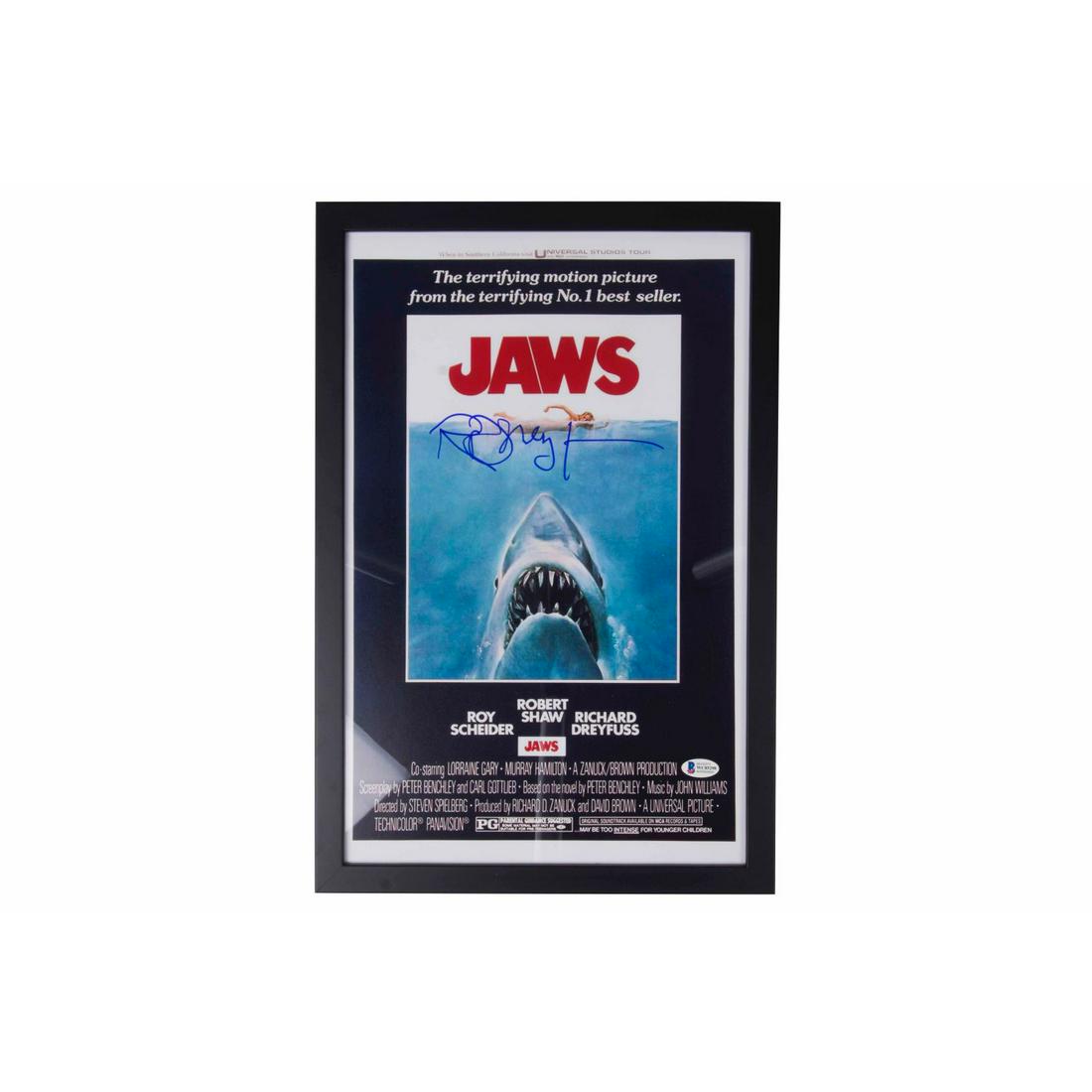 Richard Dreyfuss Signed Jaws Poster Framed 12x18 (Beckett COA) (1 of 1)