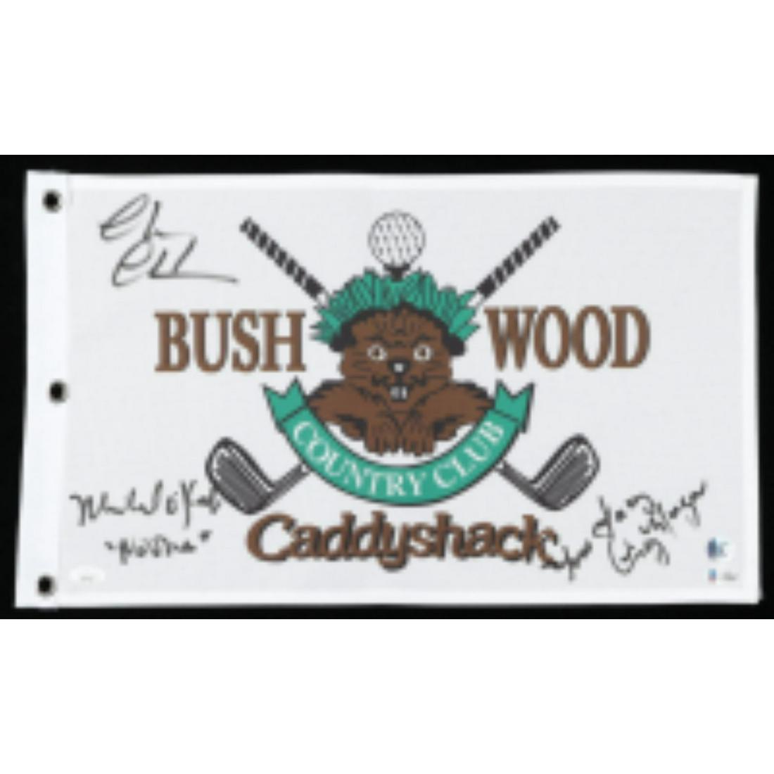 Chevy Chase, Michael O'Keefe & Cindy Morgan Signed "Caddyshack" Flag (1 of 1)