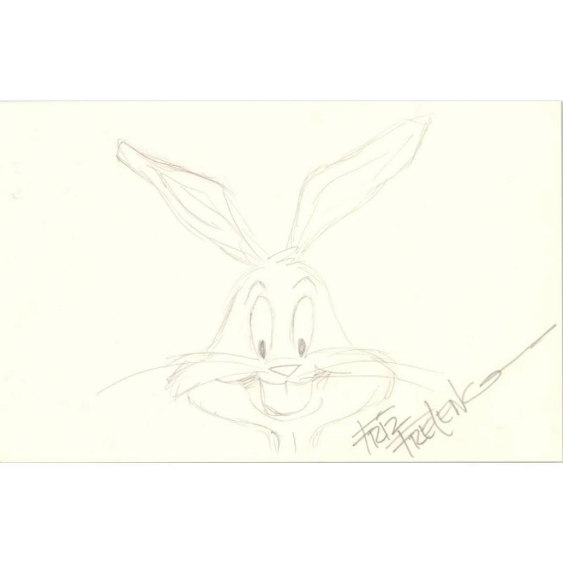 Friz Freleng Signed Bugs Bunny Sketch (Beckett) 2 (1 of 1)