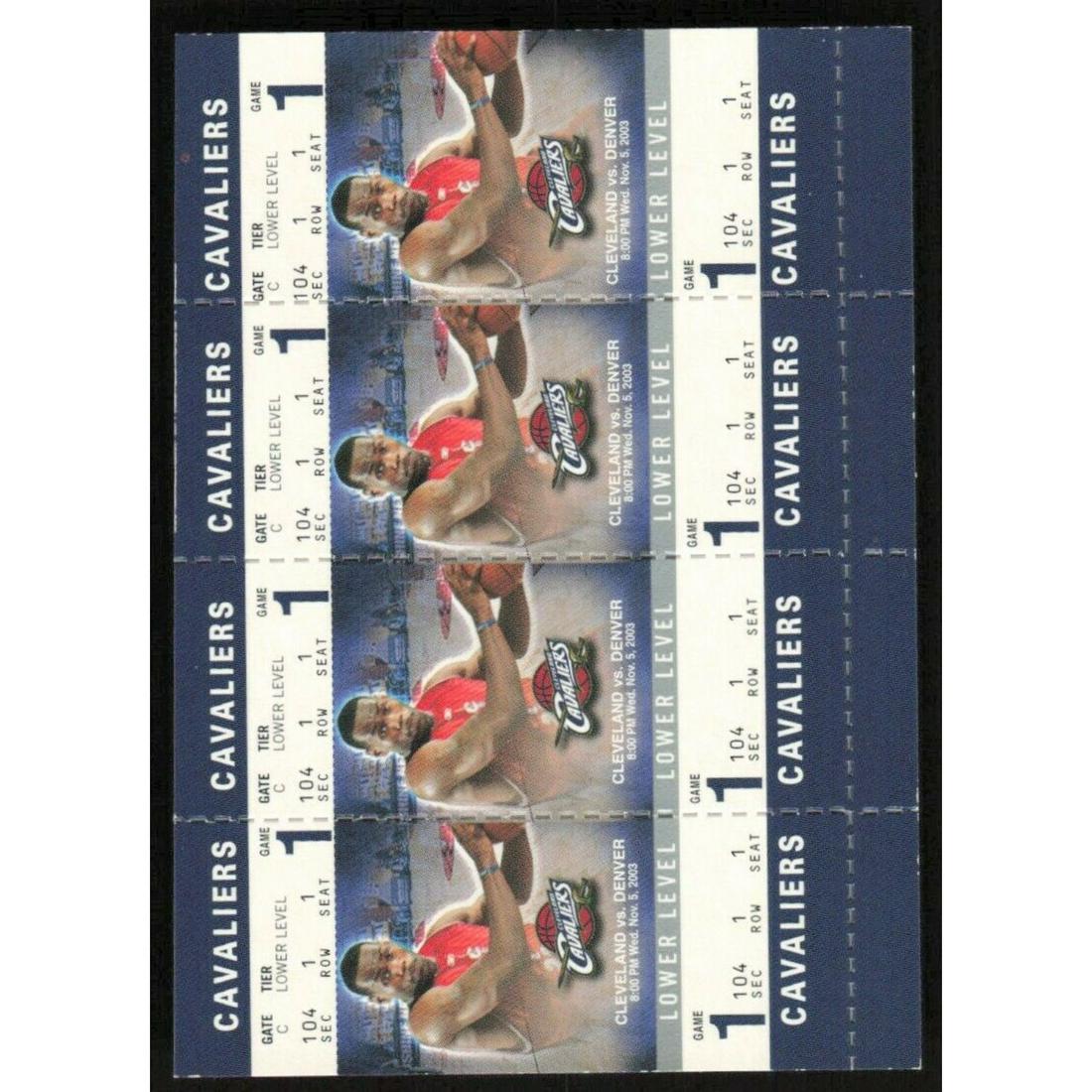 2003-04 Fleer Authentix Rookie Tickets #104A LeBron James RC (1 of 2)