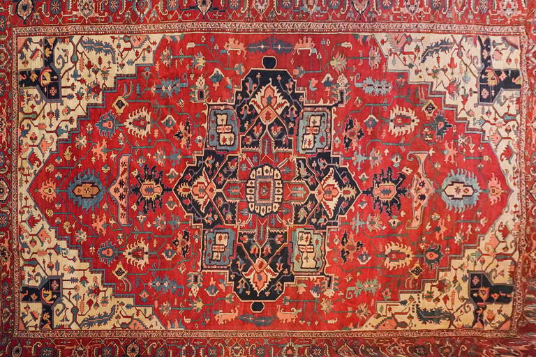 Rare oversize antique Serapi hand knotted in Persia (0005) on Dec 05