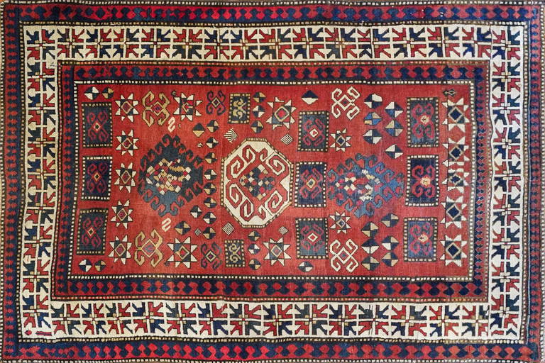 Antique hand knotted Lori Pemback Kazak from the Caucasus (0096) on