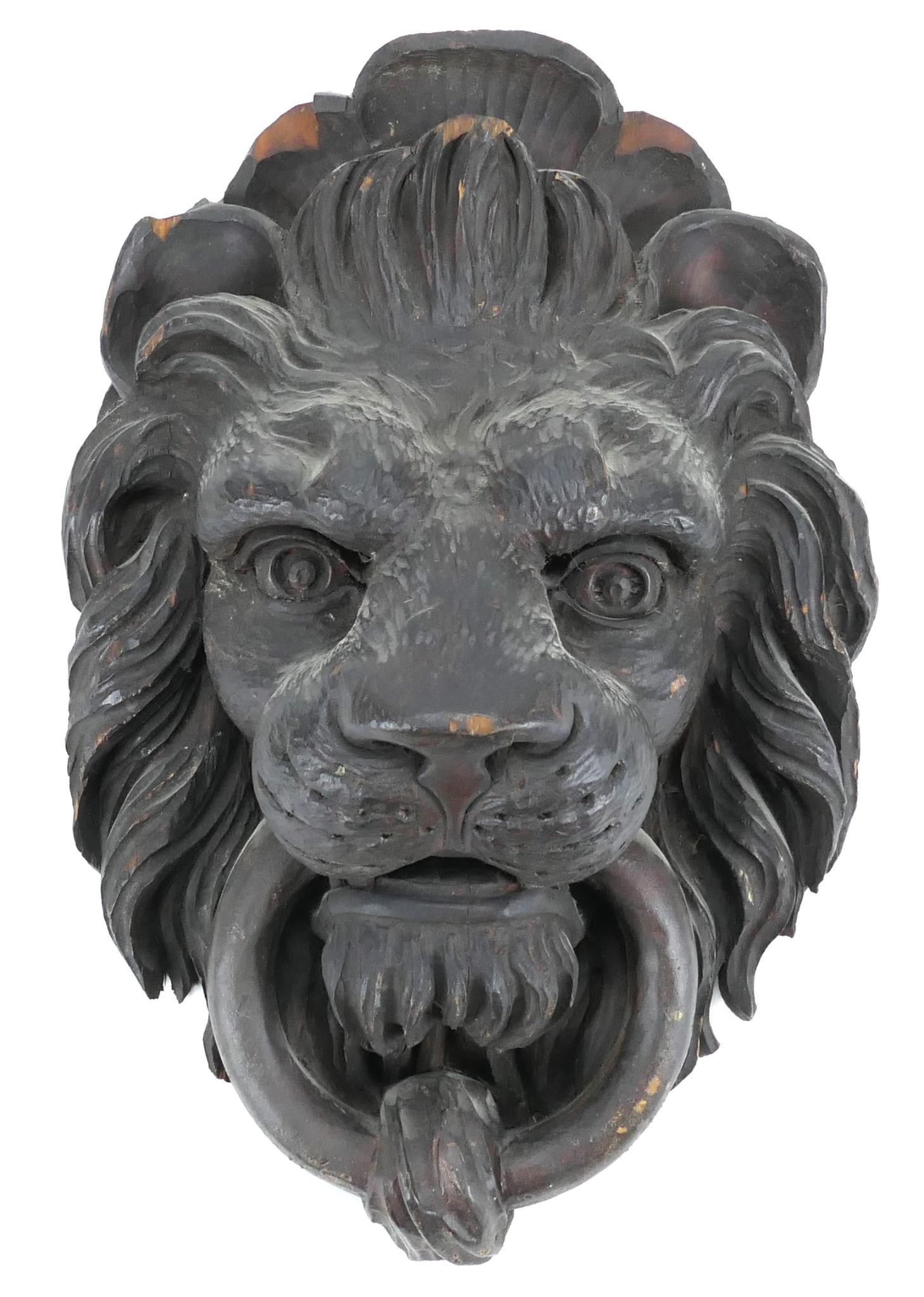 19th Century Carved Lion's Head (1 of 6)