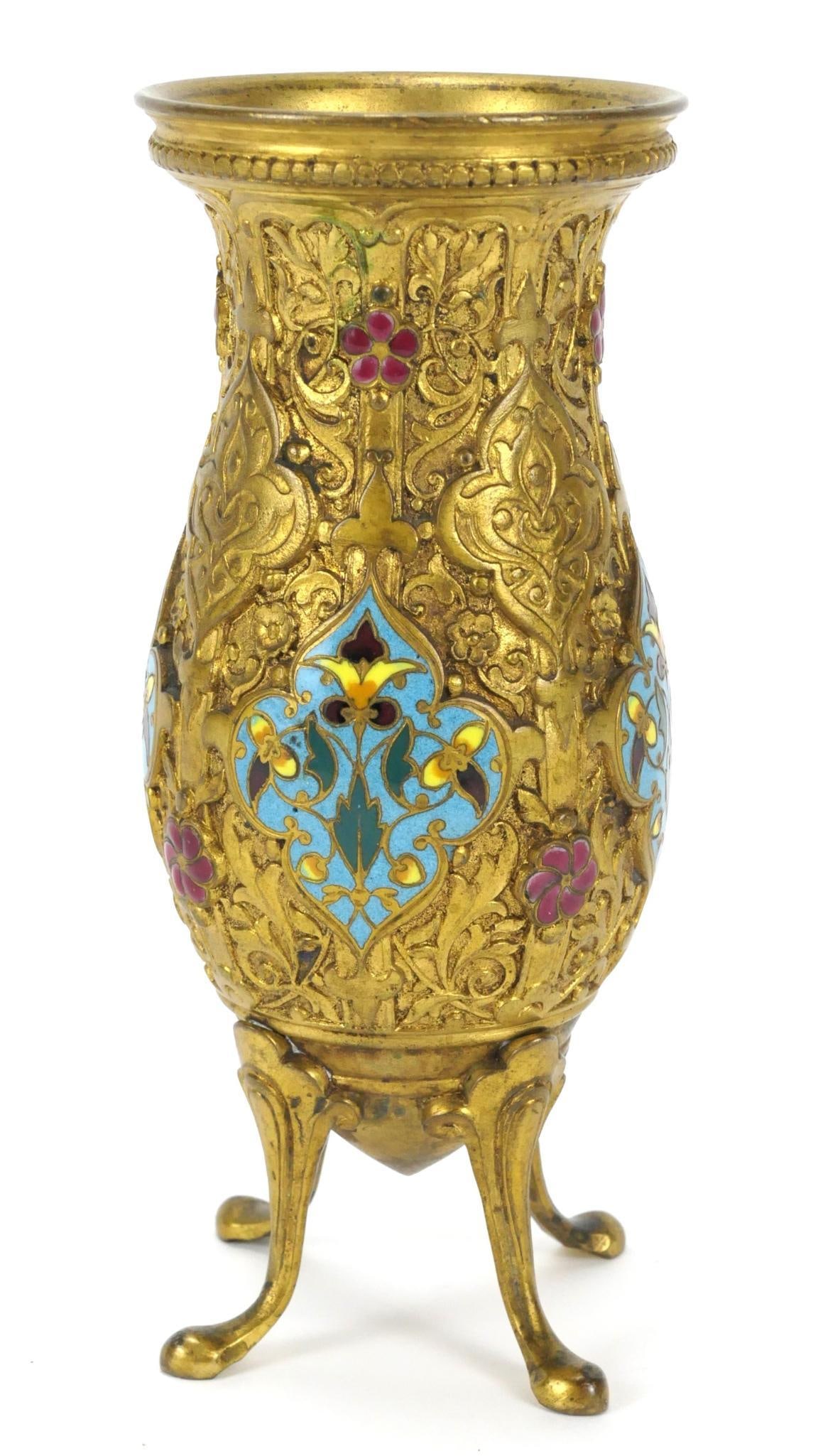 19th Century Ferdinand Barbedienne Gilt Bronze & Cloisonne Vase (1 of 5)